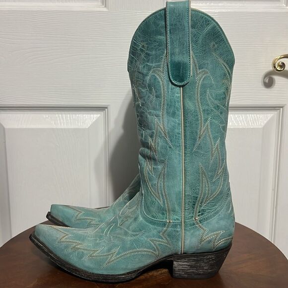 🔥 Yippee Ki Yay Old Gringo Embroidered Turquoise Cowboy Boots - Women's Sz 7.5B - Picture 3 of 15